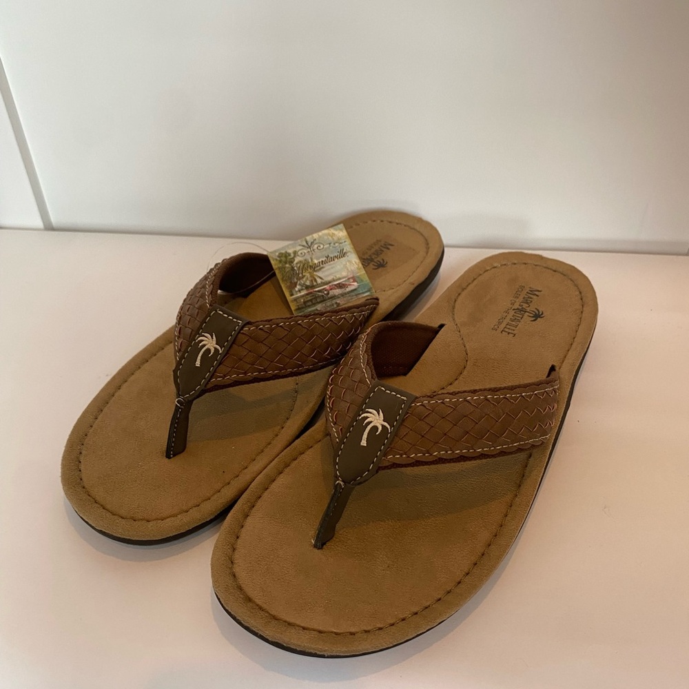 NWT Margaritaville Leather Flip-Flops